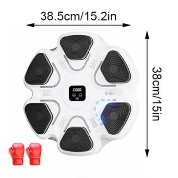 Boxing machine 38x45x6.5cm ABS+ avec des gants de boxe adultes équipement de formation musique bluetooth blanc music boxing machine